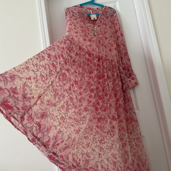 Free People See it through pink floral maxi dress NWT - Picture 7 of 7